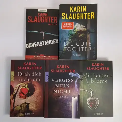 5 Bücher Karin Slaughter, Thriller, Schattenblume, Unverstanden, Tochter, ...