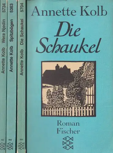 3 Bücher Annette Kolb: Die Schaukel / Spitzbögen / Wera Njedin. Fischer Verlag