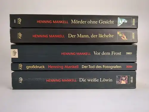 5 Bücher Wallander, Henning Mankell, Löwin, Frost, Mörder, Mann, Fotografen ...