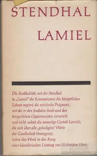 Buch: Lamiel, Stendhal. 1967, Rütten & Loening Verlag, gebraucht, gut