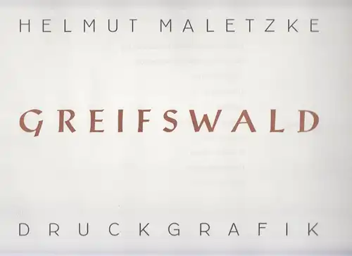 Mappe: Greifswald - Druckgraphik, Maletzke, Helmut, 10 nachgedruckte Grafiken