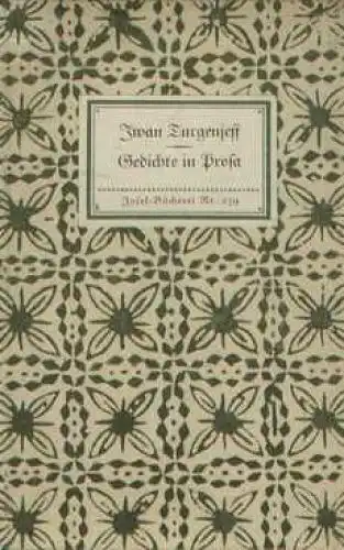 Insel-Bücherei 259, Gedichte in Prosa, Turgenjeff, Iwan, Insel-Verlag