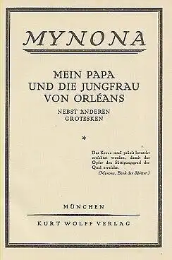 Buch: Mein Papa und die Jungfrau von Orleans, Friedlaender, Salomo. 1921