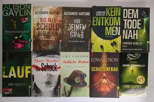 10 Bücher Ullstein Krimis, Gaylin, Hartung, Barclay, Raabe, Gardein, Edwardson..