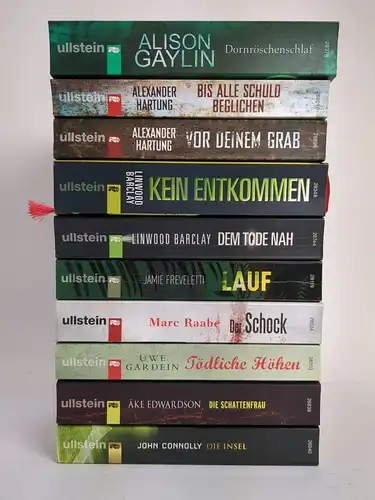 10 Bücher Ullstein Krimis, Gaylin, Hartung, Barclay, Raabe, Gardein, Edwardson..