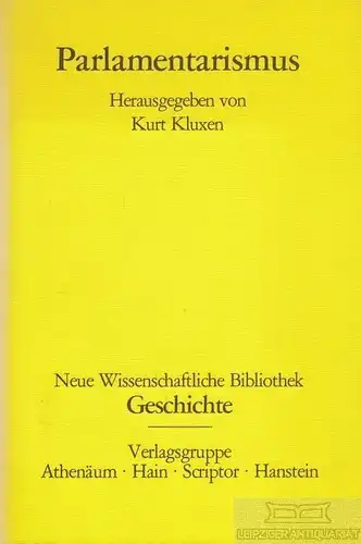 Buch: Parlamentarismus, Kluxen, Kurt. 1980, Verlag Anton Hain Meisenheim