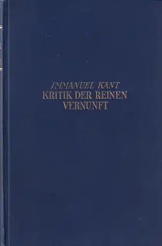 Buch: Kritik der reinen Vernunft, Kant, Immanuel, Verlag von Th. Knaur