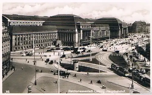 AK Reichsmessestadt Leipzig. Hauptbahnhof, Postkarte. Nr. 82, Verlag Trinks & Co