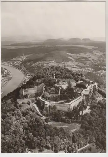 AK Festung Königstein in der Sächsischen Schweiz aus etwa 600 m Flughöhe