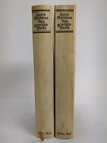Buch: Hans Sachsens ausgewählte Werke 1+2, Insel Verlag, 1911, 2 Bände