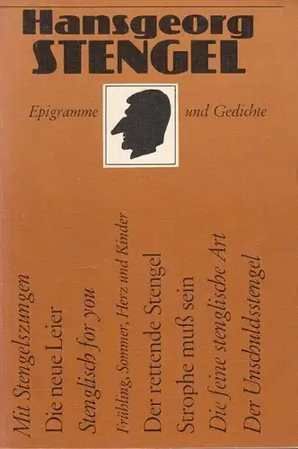 Buch: Epigramme und Gedichte, Stengel, Hansgeorg. 1980, Eulenspiegel Verlag