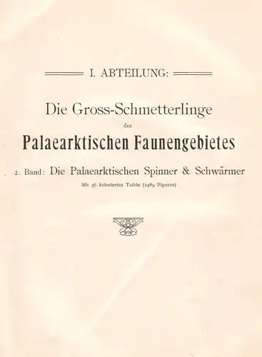 Buch: Die Groß-Schmetterlinge der Erde -Eine systematische Bearbeitung... Seitz