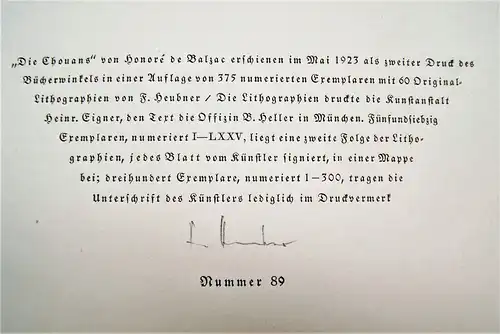 Buch: Die Chouans oder Die Bretagne im Jahre 1799, Balzac, Honore de. 1923