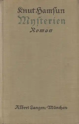 Buch: Mysterien, Roman. Hamsun, Knut, 1929, Albert Langen Verlag, gebraucht, gut