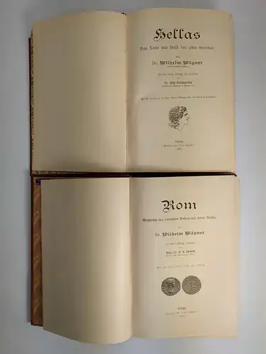 Buch: Hellas / Rom, Wägner, Wilhelm, 1902/05, Otto Spamer Verlag, 2 Bände