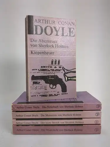 5 Bücher Sherlock Holmes. Doyle, Arthur Conan: Notizbuch, Abenteuer, Streich ...