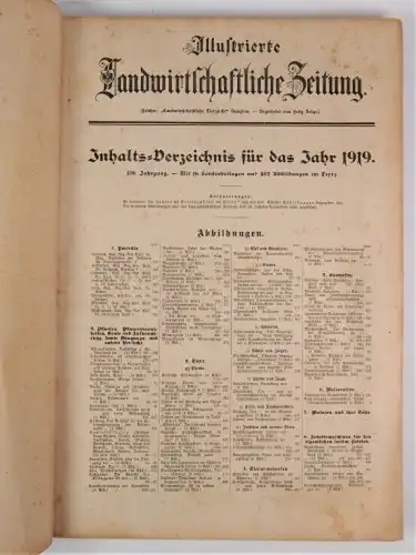 Illustrierte Landwirtschaftliche Zeitung. 39. Jahrgang 1919. 2 in 1 Bände, 1919