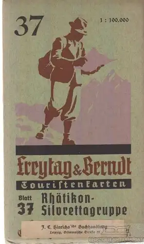 Buch: Touristen Wanderkarte, Blatt 37: Rhätikon-Silvrettagruppe. Ca. 1930