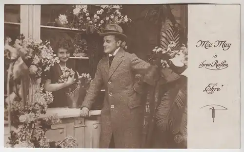 AK Mia May in ihren Rollen Ehre, ca. 1918, gelaufen, gebraucht gut