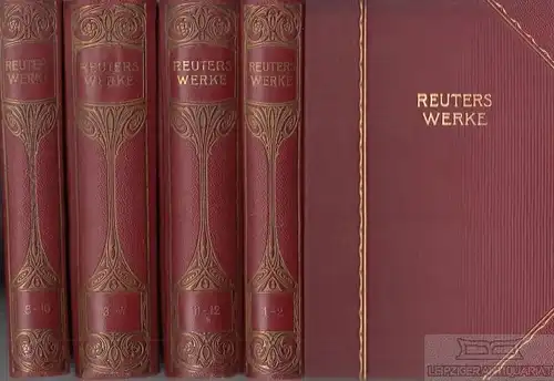 Buch: Reuters Werke in zwölf Teilen, Reuter, Fritz. 12 in 4 Bände, 1900 29872