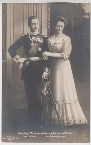 AK Prinz August Wilhelm von Preussen u. Prinzessin Alexandra Victoria