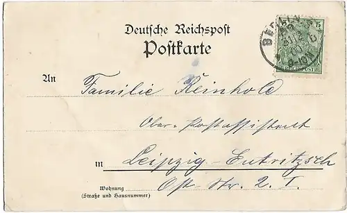 AK Gruss aus Berlin. Leipzigerstrasse. ca. 1901, Postkarte. Ca. 1901