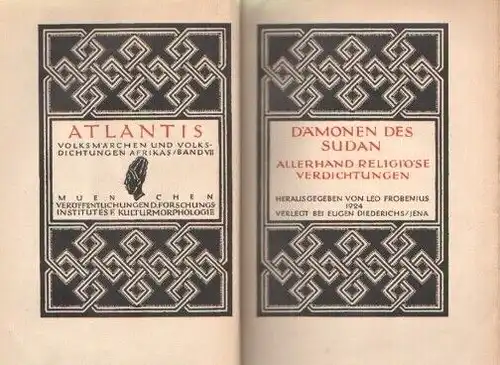 Buch: Dämonen des Sudan. Frobenius, Leo (Hrsg.), 1924, Verlag Eugen Diederichs