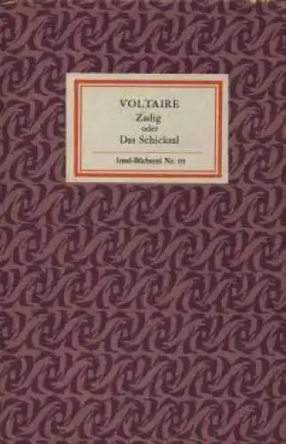 Insel-Bücherei 171, Zadig oder Das Schicksal, Voltaire. 1975, Insel-Verlag