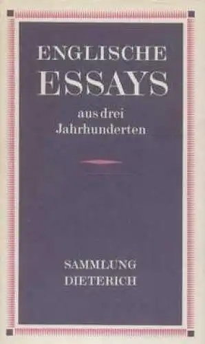 Sammlung Dieterich 350, Englische Essays, Schlösser, Anselm. 1973