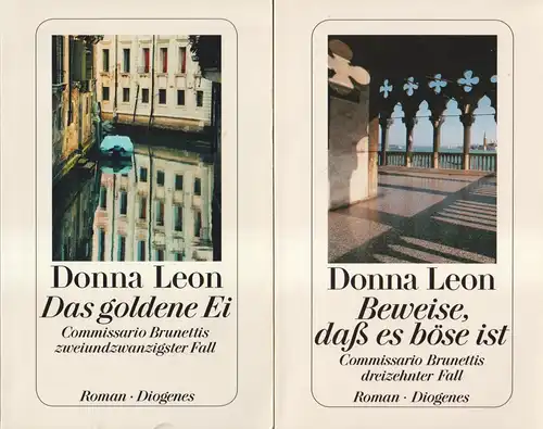 5 Bücher Donna Leon,  Commissario Brunetti, Fälle 1, 5, 9, 22, 24, Diogenes