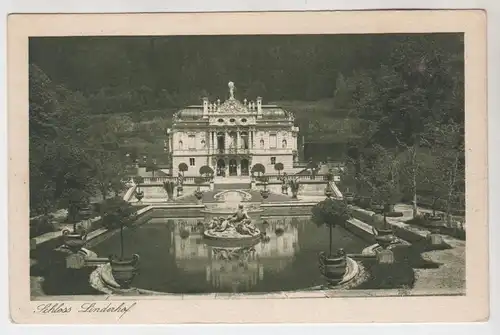 AK Schloss Linderhof, ca. 1924, B. Nieländer & T. Romauer, gelaufen