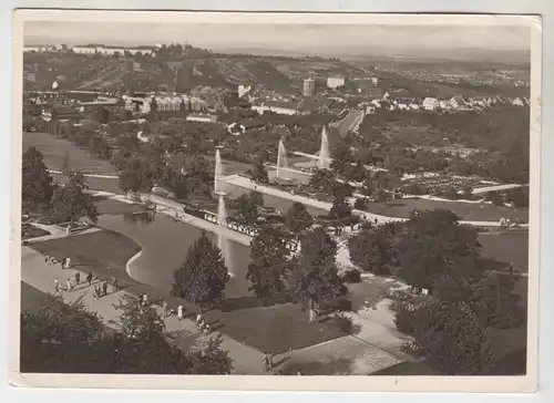 AK Gartenschau Stuttgart. Blick über die Seenterrassen, ca. 1950, Gartenschau