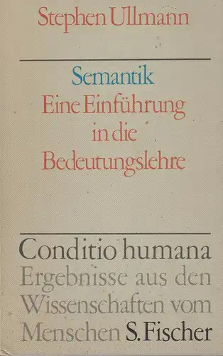 Buch: Semantik, Ullmann, Stephen, 1973, S. Fischer, gebraucht gut