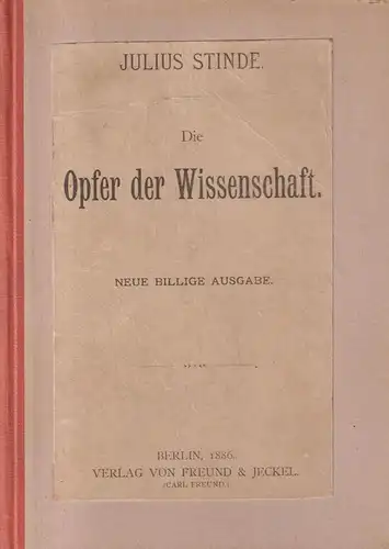 Buch: Die Opfer der Wissenschaft, Stinde, Julius, 1879, Johann Ambrosius Barth