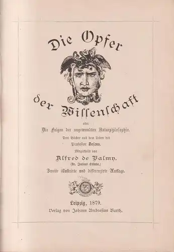Buch: Die Opfer der Wissenschaft, Stinde, Julius, 1879, Johann Ambrosius Barth