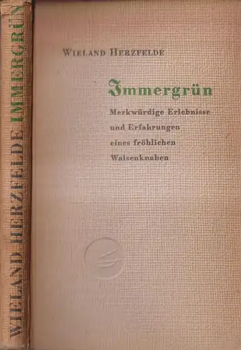 Buch: Immergrün, Herzfelde, Wieland. Aurora-Bücherei, 1950, Aufbau-Verlag