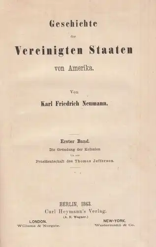 Buch: Geschichte der Vereinigten Staaten von Amerika, Neumann, Karl Friedrich