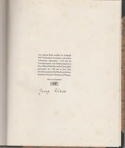 Buch: Der Wanderer, Wiese, Georg, 1920, Martin Biewald Verlag, noch gut