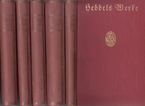 Buch: Hebbels Werke, Popper, Theodor. 5 Bände, Deutsches Verlagshaus Bong