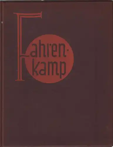 Buch: Fahrenkamp, 1928, Julius Hoffmann, Ein Ausschnitt seines Schaffens 1924-27