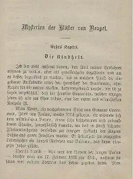 Buch: Mysterien der Klöster von Neapel, Caracciolo, Enrichetta. 1865