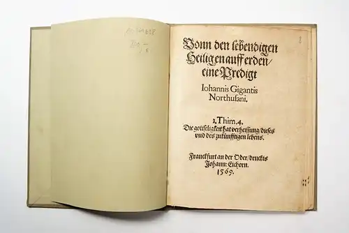 Buch: Vonn den lebendigen Heiligen auff erden / eine Predigt, Gigas, Johannes