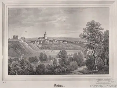 Dohna. Original-Lithographie. Grafik mit Passepartout. Kunstgrafik, 1840