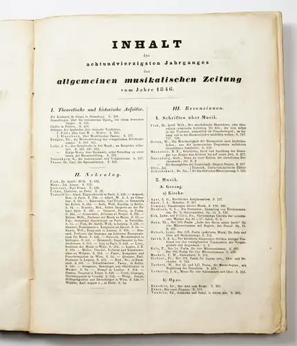 Allgemeine Musikalische Zeitung, 48. Jahrgang, Lobe, J.C. 1846, gebraucht, gut