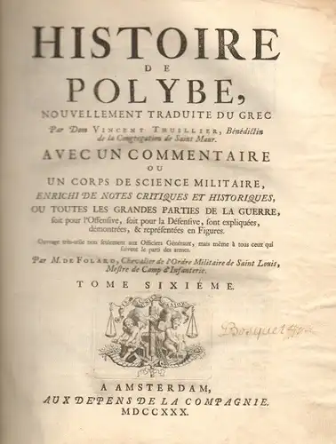 Buch: Histoire de Polybe, nouvellement traduite du Grec par Dom... Polybius