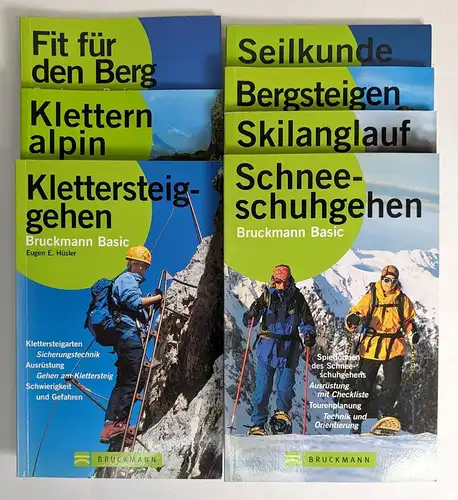 7 Bücher Bruckmann Basic: Seilkunde, Bergsteigen, Skilanglauf, Klettern 