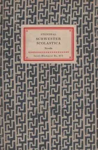 Insel-Bücherei 377, Schwester Scolastica, Stendhal. 1958, Insel Verlag