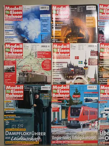 Modelleisenbahner 2003, Heft 1-12, Verlagsgruppe Bahn, Zeitschrift, Modellbau