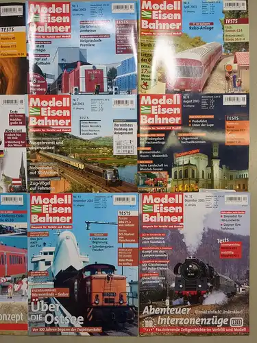 Modelleisenbahner 2003, Heft 1-12, Verlagsgruppe Bahn, Zeitschrift, Modellbau