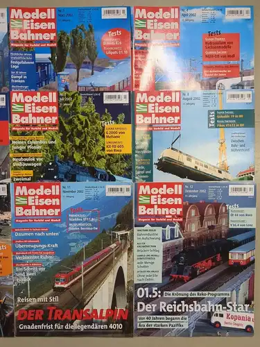 Modelleisenbahner 2002, Heft 1-12, Verlagsgruppe Bahn, Zeitschrift, Modellbau
